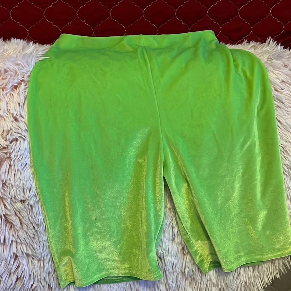 neon green biker shorts